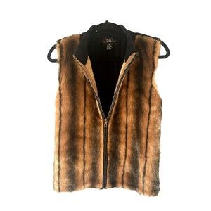 i Doll Women's Faux Red Fox Fur Vest Size-M Boho Chic Anime Cosplay Unisex Coat